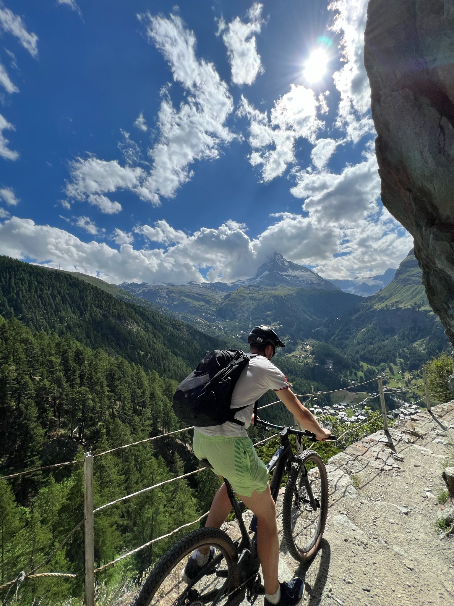 Ian Wiatric mountain biking, showcasing outdoor activities