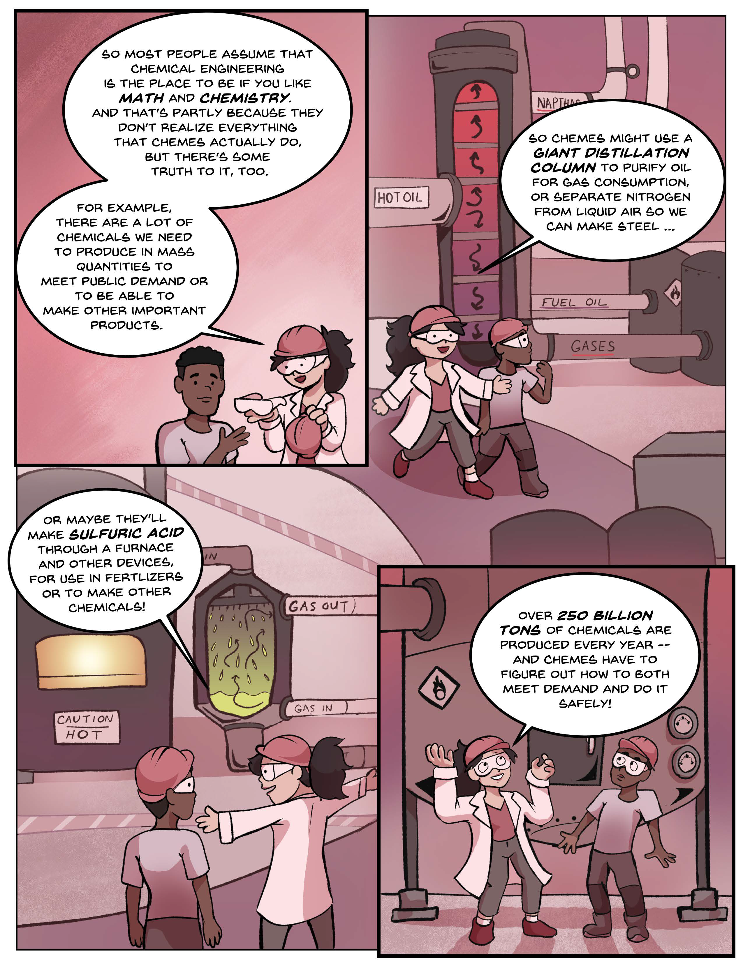 Example educational comic spread showing visual pedagogy approach