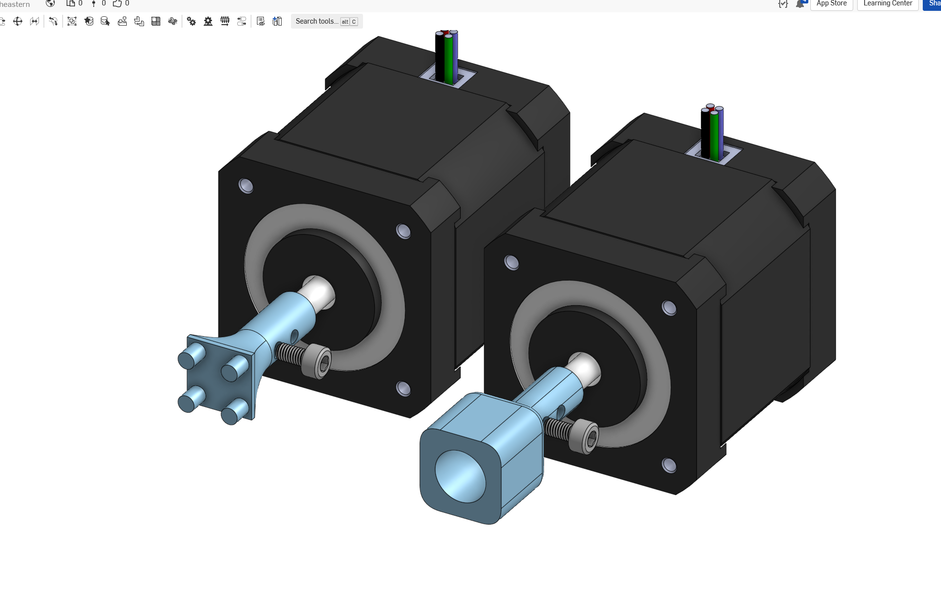 3D printed parts interfacing with the physical cube faces